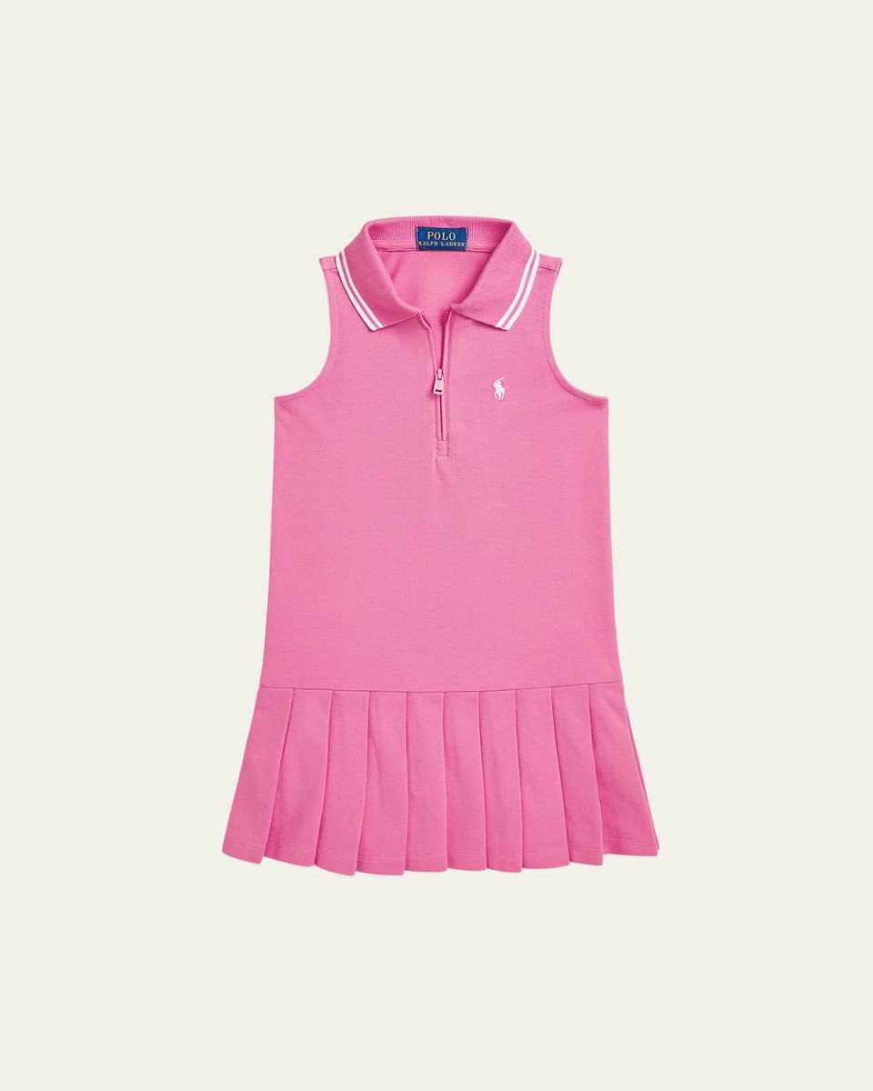 Girl's Pony Embroidered Pleated Tennis Dress, Size 2-